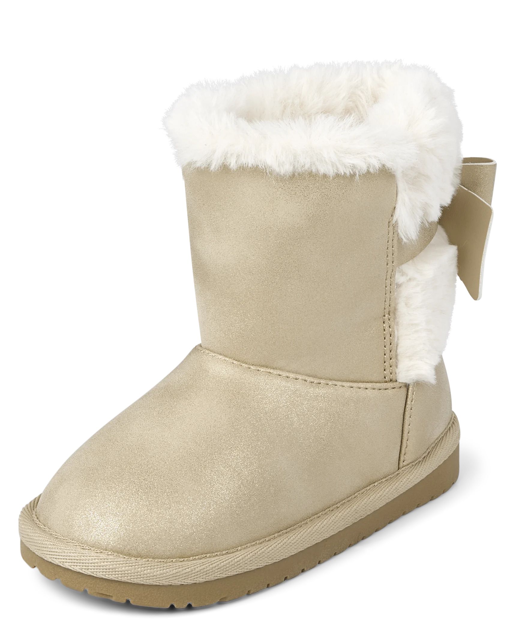 Toddler Girls Shimmer Bow Chalet Boots - gold | The Children's Place