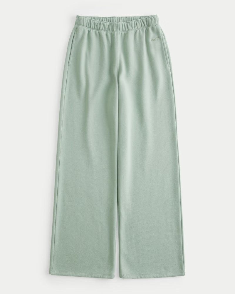 Women's Feel Good Fleece Wide-Leg Sweatpants from Hollister | Hollister (US)