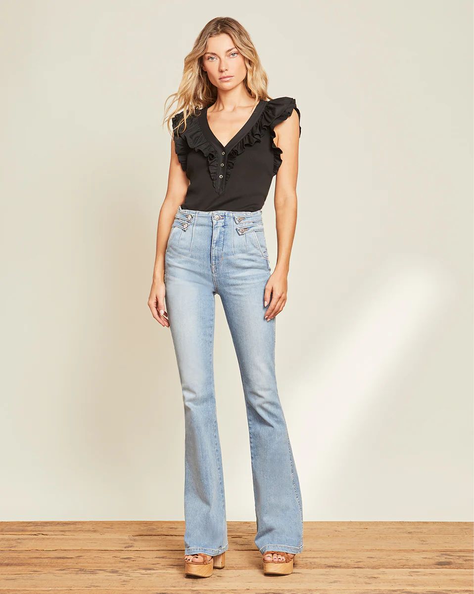 Beverly Skinny-Flare Jean | Waist Tabs | Veronica Beard