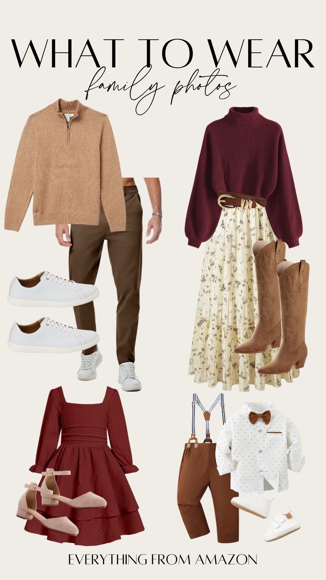 What to wear for fall family photos all from Amazon! Matching family outfits for holiday card pictures, Thanksgiving outfits, family pictures, fall photo sessionss

#LTKFamily #LTKSeasonal #LTKStyleTip