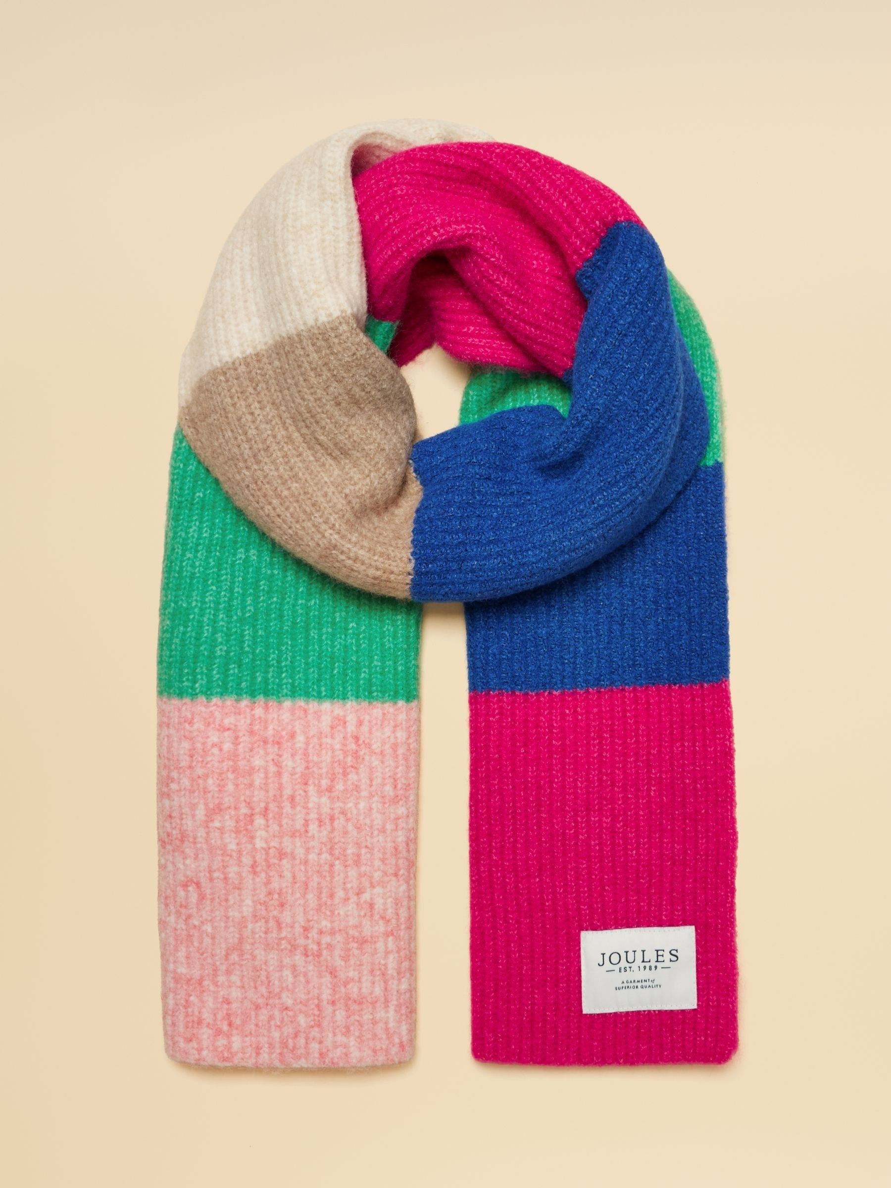 Popley Multi Bright Stripe Scarf | Joules | Joules