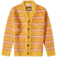 Marni Men's Mohair Stripe Cardigan in Sunflower, Size Large | END. Clothing | End Clothing (US & RoW)