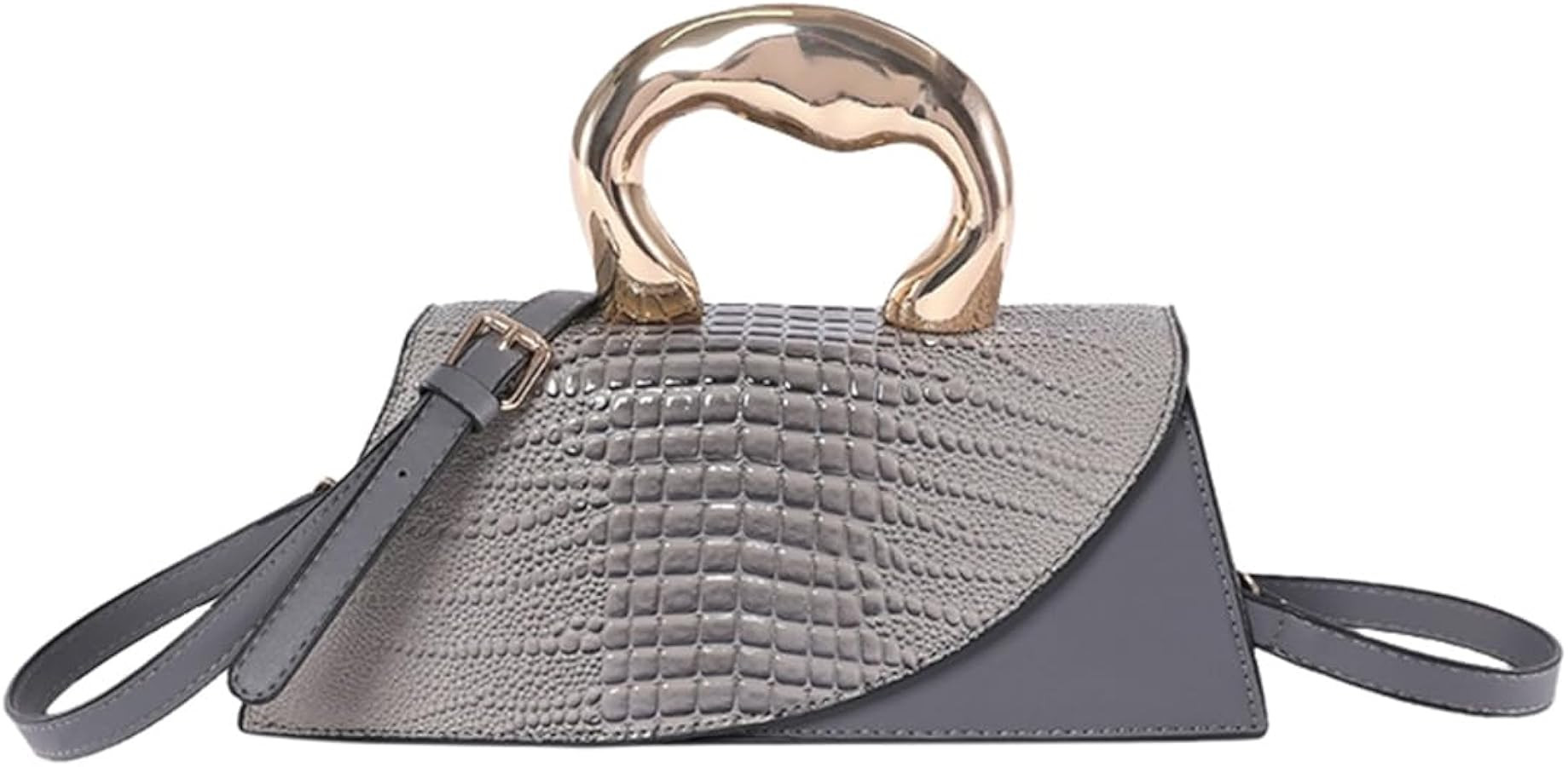 Women Vegan Leather Evening Handbag Crocodile Pattern Handle Clutch Purse Cross Body Envelope Bag | Amazon (US)