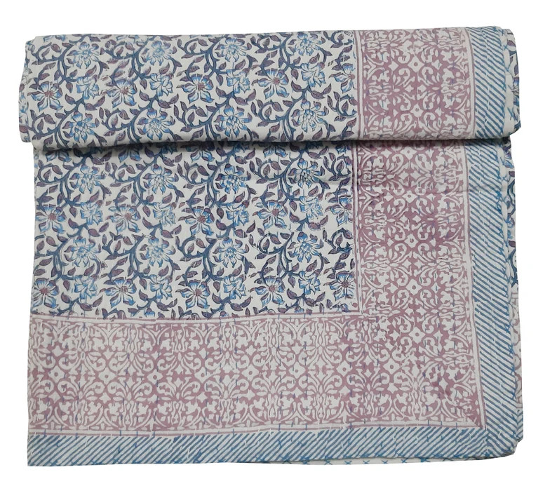 Indian Kantha Quilt Hand Block Print Throw Indian Blanket Queen Bedspread Kantha Bed Cover Bohemi... | Etsy (US)