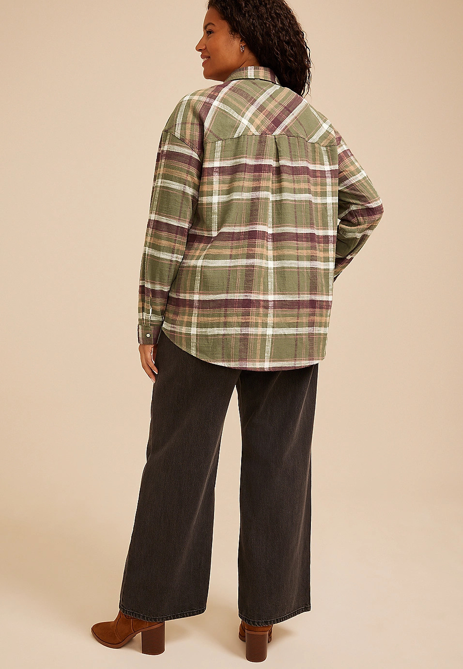 Plus Size Cabin Plaid Button Down Shirt | Maurices