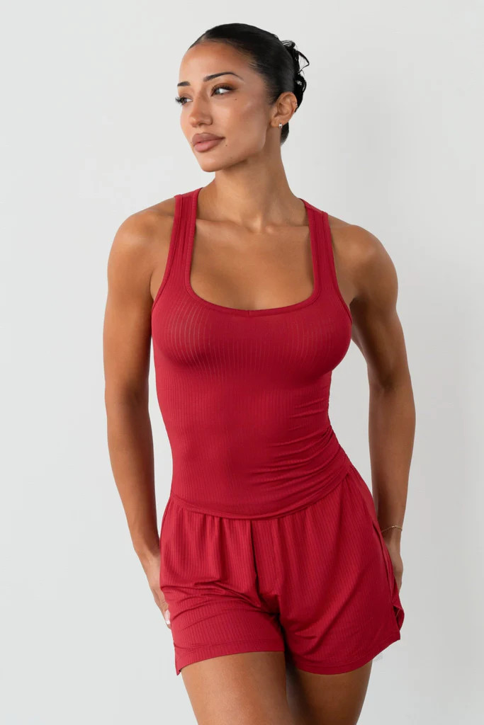 Vitality Float Rib Boxer Short - Crimson | Vitality