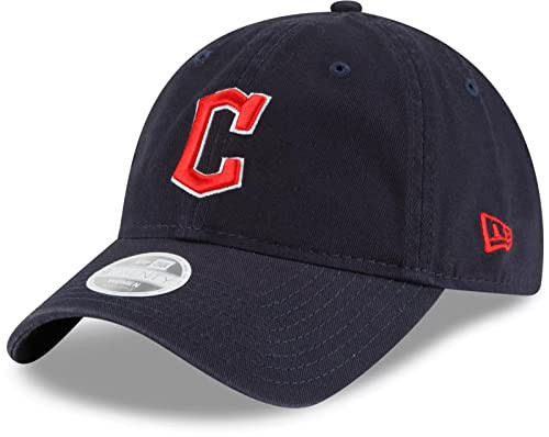 New Era Women's MLB Core Classic 9TWENTY Team Color Home Adjustable Hat Cap One Size Fits All - Cleveland Guardians Navy | Amazon (US)