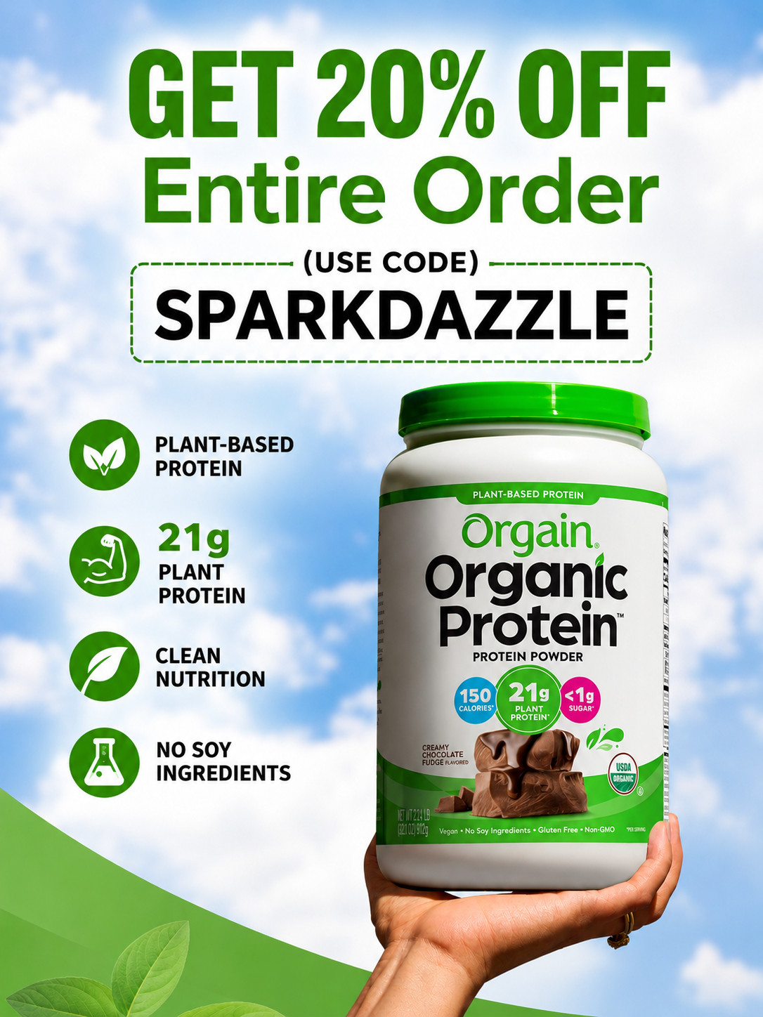 Get 20% Off Anything from Orgain


I love using their Organic Protein Powder  Clean Plant-Based Protein for Smoothies & Weight Loss Looking for a clean, plant-based protein that actually tastes good? This Orgain Organic Protein Powder in Creamy Chocolate Fudge is a go-to for easy, healthy shakes and smoothies. With 21g of plant protein, low sugar, and added prebiotic fiber, it’s perfect for supporting workouts, staying full longer, and keeping your nutrition on track. Whether you’re focused on fitness, weight loss, or just need a quick meal replacement, this vegan protein is a simple, convenient option to add into your daily routine. Great for busy moms, fitness lovers, and anyone wanting a clean ingredient protein powder without dairy or added junk. #proteinpowder #plantbasedprotein #veganprotein #healthylifestyle #fitnessnutrition #weightlossjourney #amazonfinds #smoothierecipes #healthyeating #cleaningredients #fitover40 #workoutfuel #proteinshake #wellnessjourney #lowcarb #highprotein #momfitness #homeworkouts #healthyhabits #nutritiontips