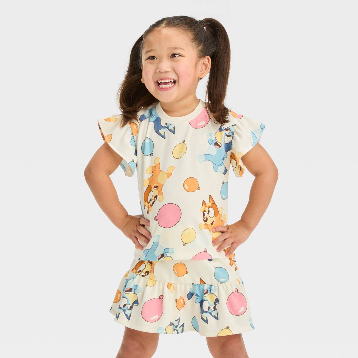 Toddler Girls' Bluey Top and Bottom Set - Off-White | Target