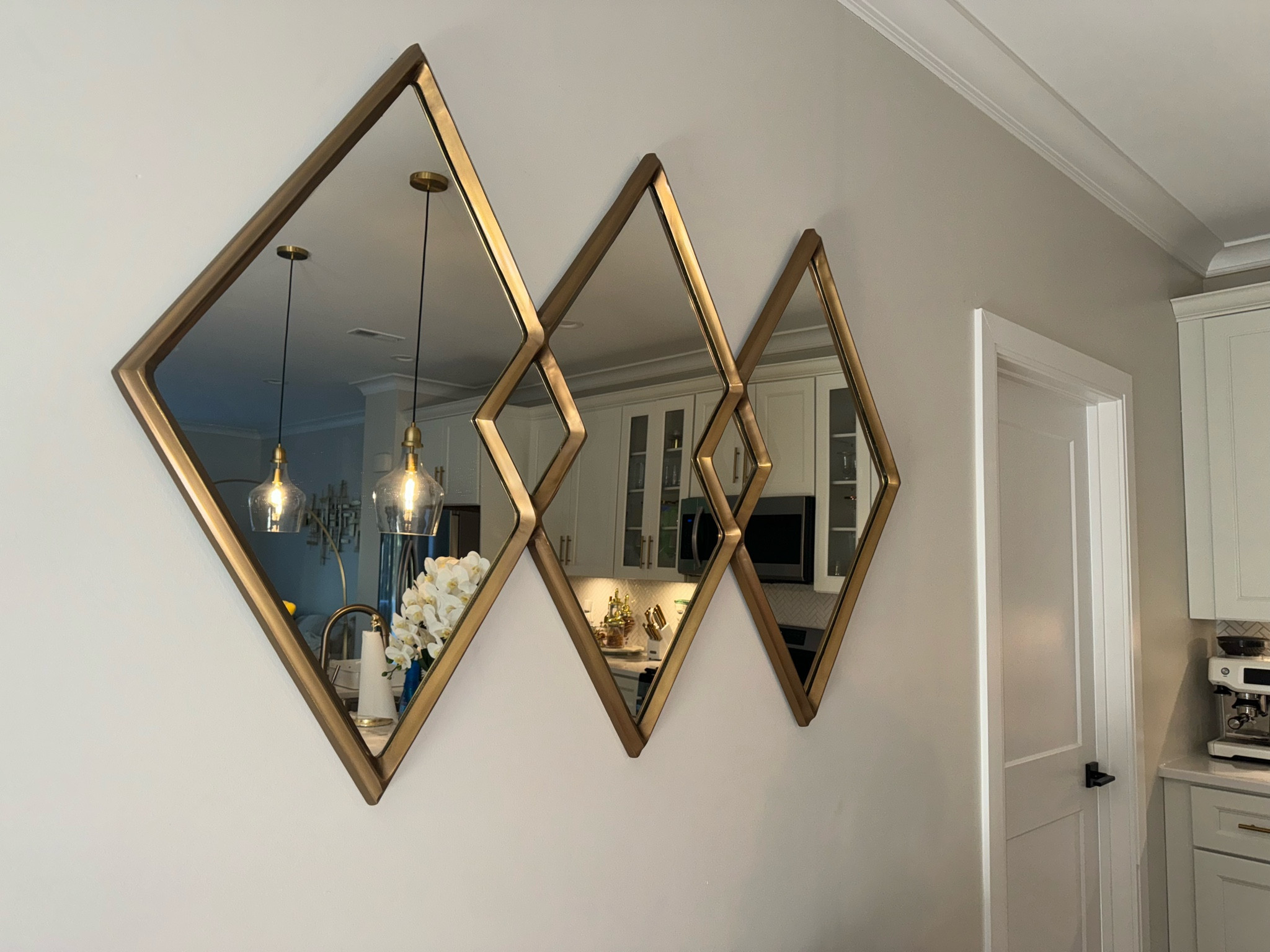Shop my bronze metal overlapping diamond mirror from West Elm ~ currently on sale for 20% off in color “nickel” (original price $479) // Check out a very similar version (linked in gold) for $172!!! #LTKxWayfair #LTKxWestElm

#LTKStyleTip #LTKHome #LTKSaleAlert