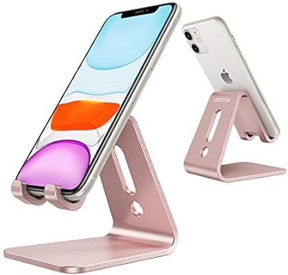OMOTON Desktop Cell Phone Stand [Updated Solid Version], Advanced 4mm Thickness Aluminum Stand Ho... | Amazon (US)