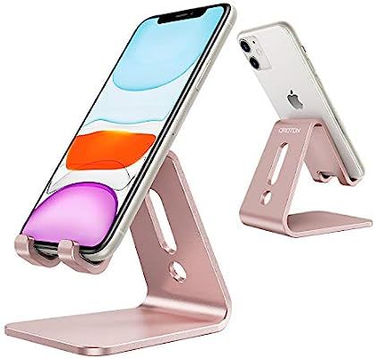 OMOTON Desktop Cell Phone Stand [Updated Solid Version], Advanced 4mm Thickness Aluminum Stand Ho... | Amazon (US)