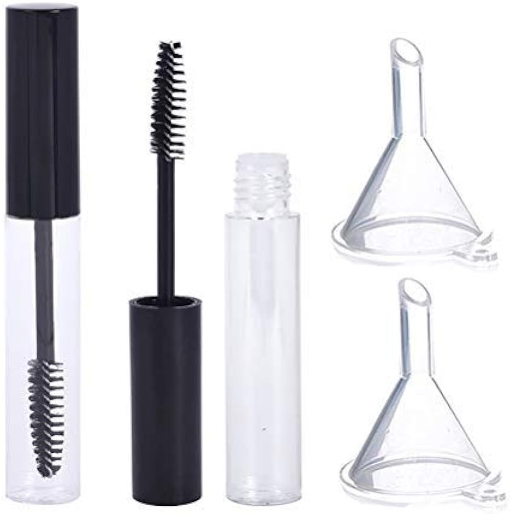 2Pcs 10ml Empty Mascara Tube with Eyelash Wand, Eyelash Cream Container Bottle with Funnels Transfer | Amazon (US)