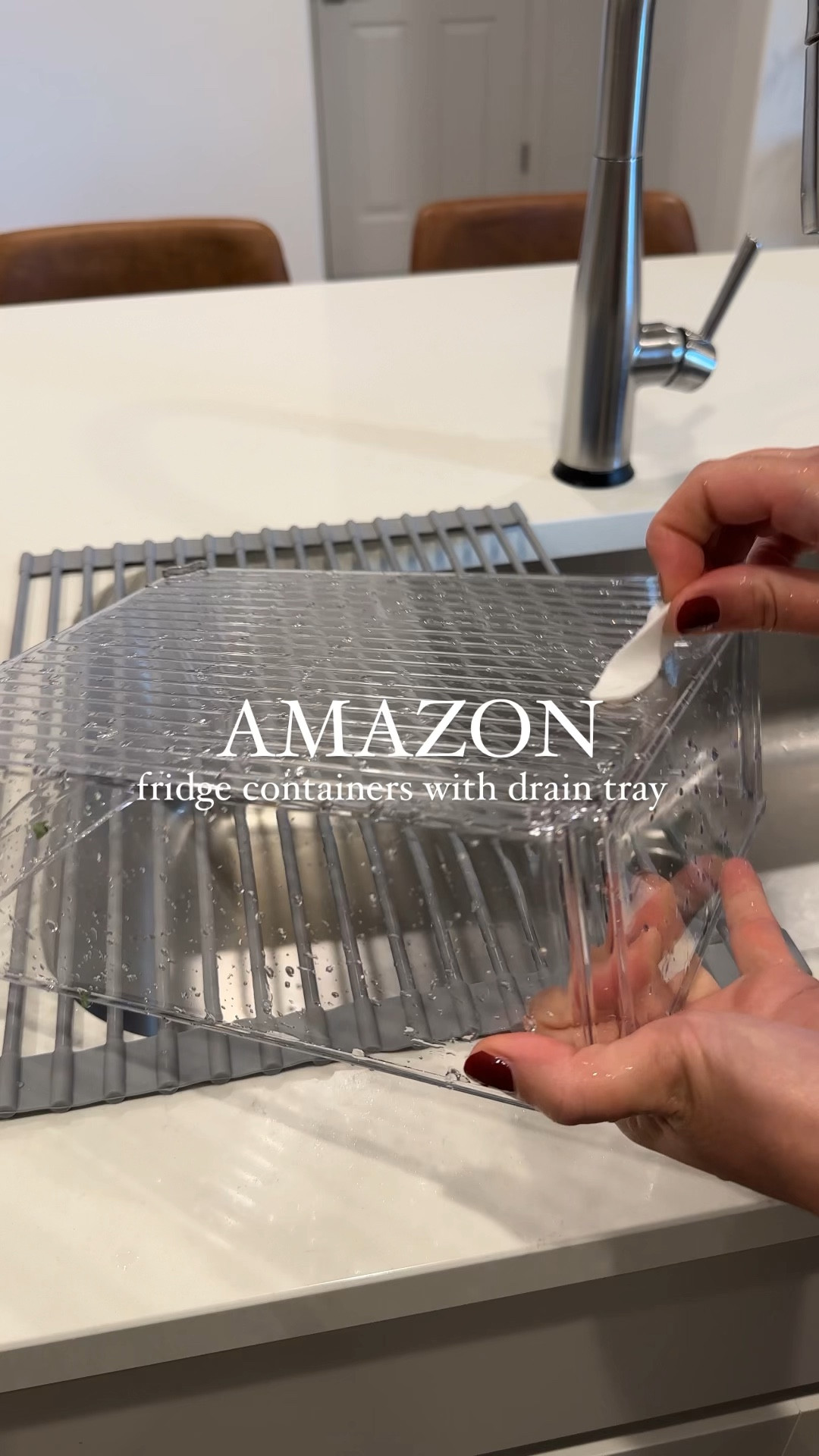 Amazon set of fridge containers with drain tray, food storage, fridge organization 

#LTKhome