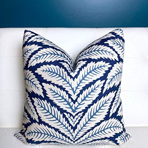 Talavera Cushion Cover Blue White Pillow Covers Linen Pillowcase Brunschwig Fils Pillow Indigo Pillo | Amazon (US)