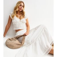 Women's White Lace Tiered Maxi Skirt New Look | New Look (UK)