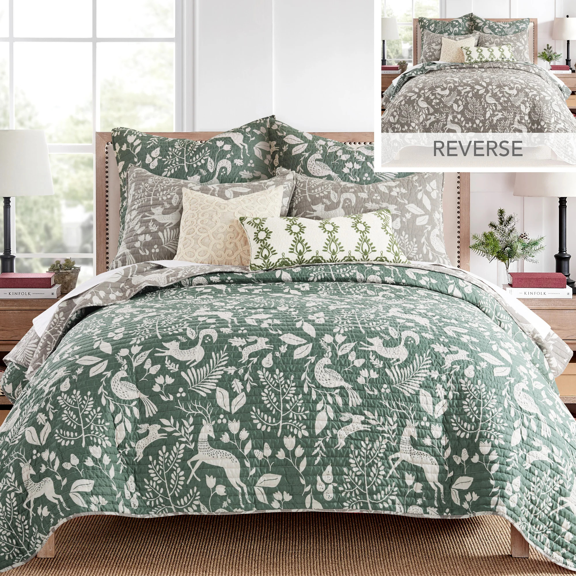 Bretton Woods Green/Taupe Quilt Set - Twin/Twin XL | Levtex Home