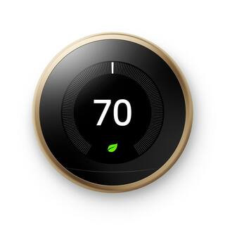 Google Nest Learning Thermostat - Smart Wi-Fi Thermostat - Brass T3032US | The Home Depot