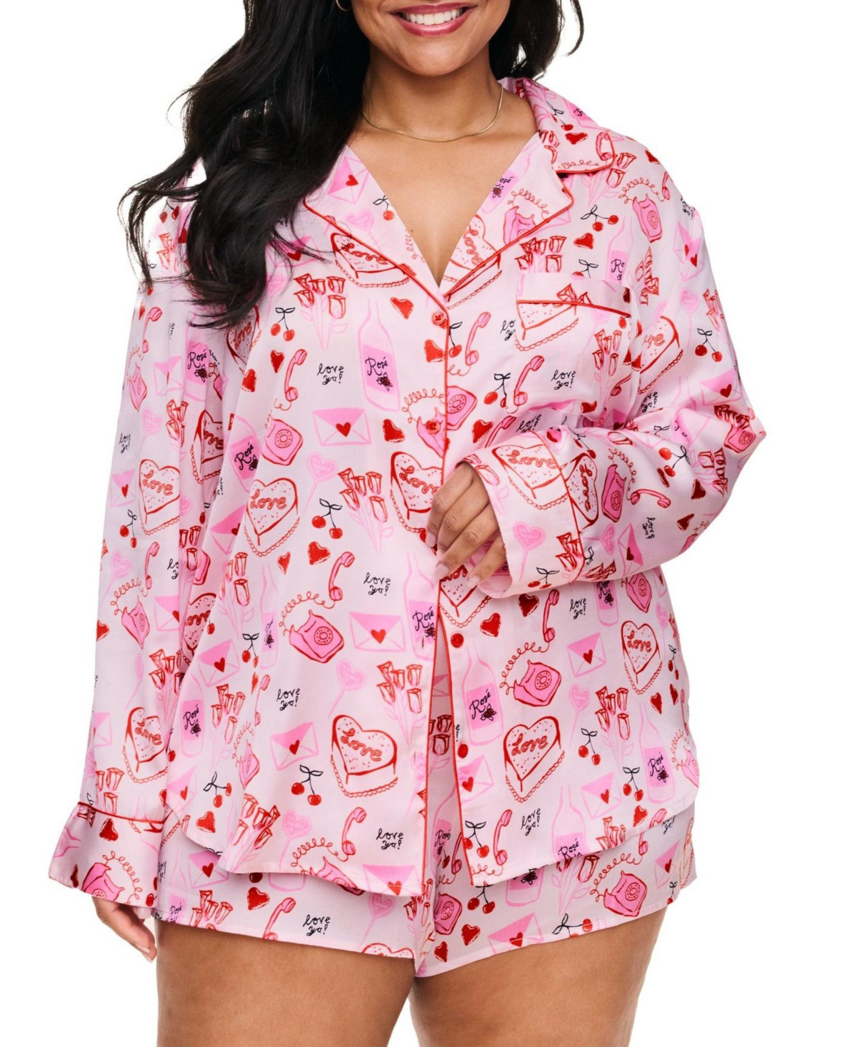 Adore Me Plus Size Sammi Pajama Set - Novelty pink | Macy's