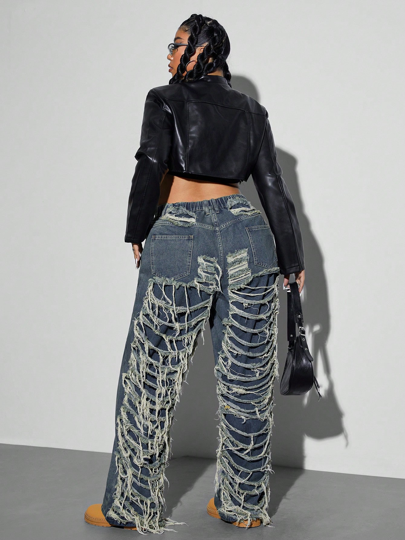 Jeanoix Plus Size Women Distressed Ripped Jeans Retro Washed Straight Leg Denim Pants | SHEIN USA | SHEIN