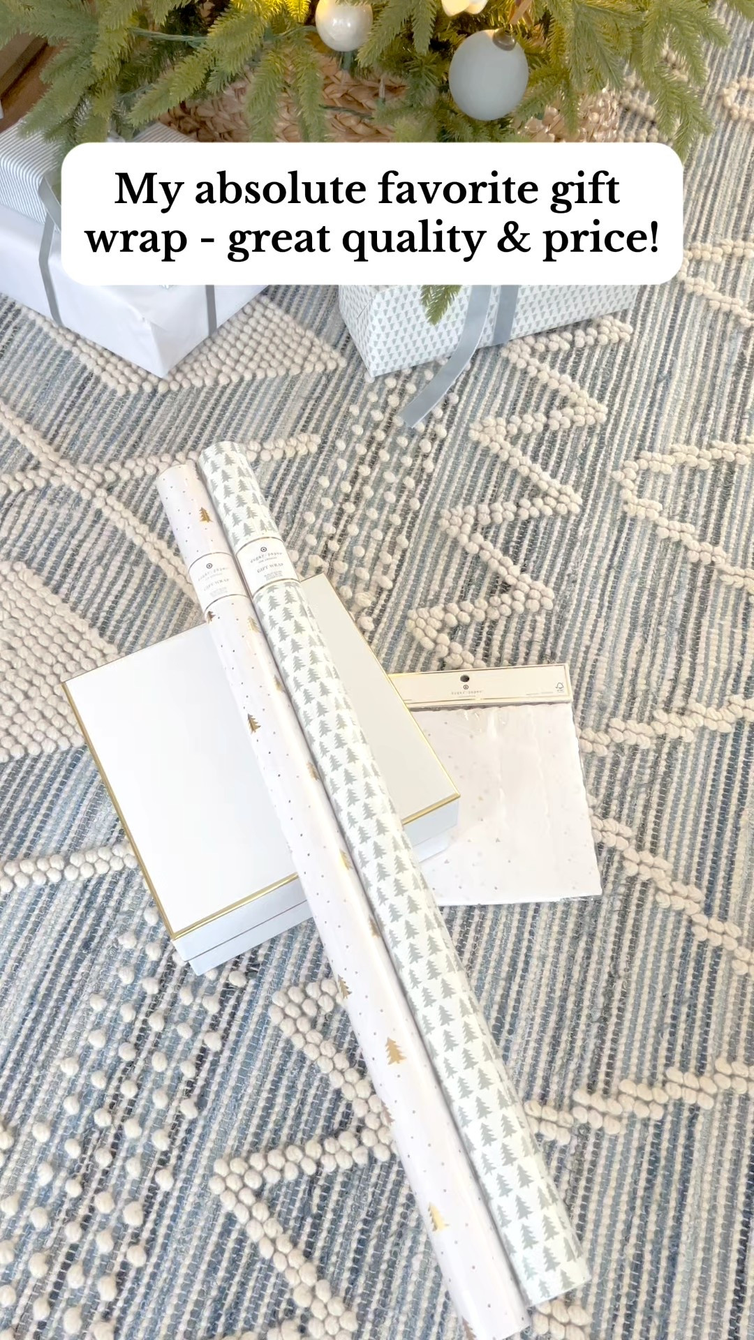 Hands down the BEST holiday wrapping paper! I've purchasing rolls of paper from this line for years and the quality is amazing - a great thickness and has lines in the inside to help you cut a straight line! Plus you can't beat the price! The good stuff sells out early, so don't wait Also, my rug is 30% off with free shipping right now! - Target Sugar Paper, Christmas gift wrap, holiday wrapping paper, coastal holiday decor, white & gold wrapping paper, gift boxes green & white wrapping paper, gold & white gift wrap, gift toppers, wrapping paper trio, velvet ribbon, Target wrapping paper, christmas wrapping paper, holiday wrapping paper, tissue paper, holiday gift essentials, woven tree collar, balsam hill tree, coastal home decor, blue & white rugs, living room rugs, coastal rugs, beach house rugs, 8x10 rugs, 9x12 rugs, 6x9 rugs, 5x8 rugs, 10x13 rugs, serena & lily rugs, rug sale

#LTKHome #LTKFindsUnder50 #LTKHoliday