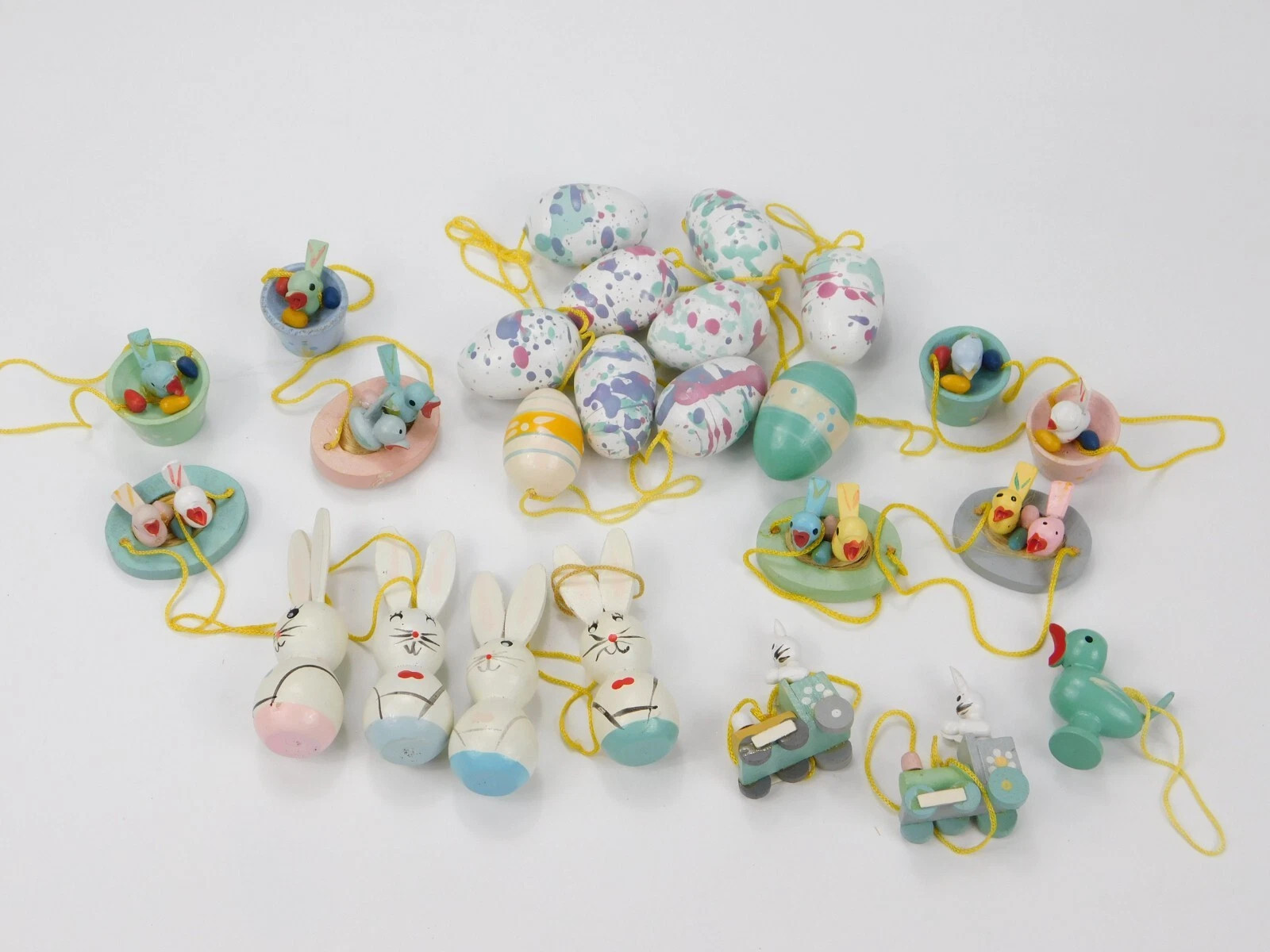 Lot Of 25 Vintage Miniature Ornaments For Easter Tree Decoration Wood Wooden  | eBay | eBay US