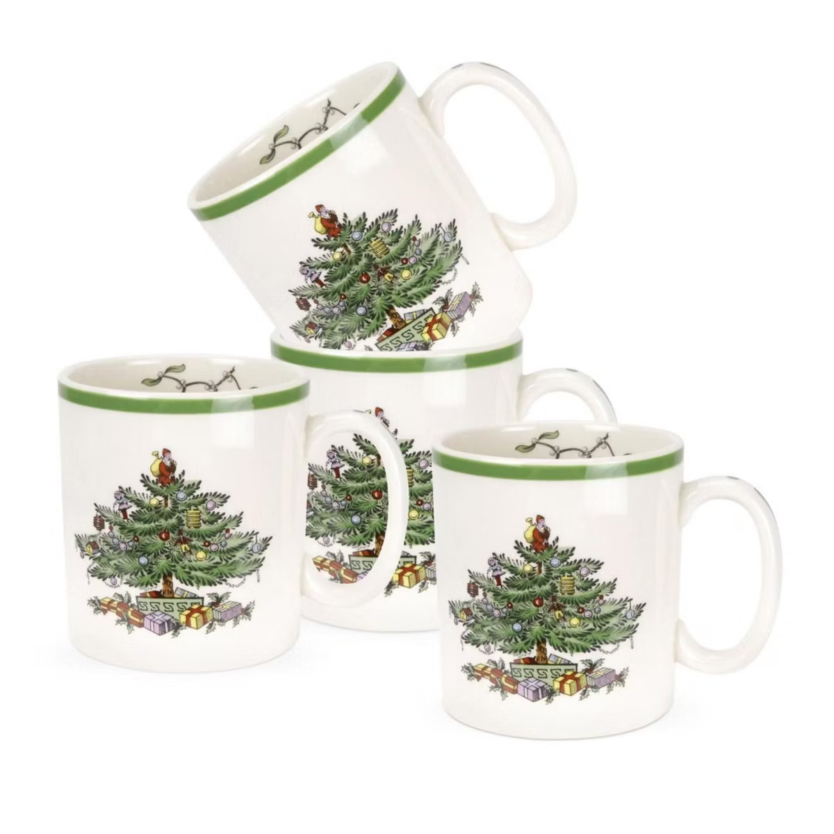 Spode Christmas Tree Mug Set of 4 - 9oz Ceramic - Microwave, Oven, Freezer & Dishwasher Safe - Fe... | Target