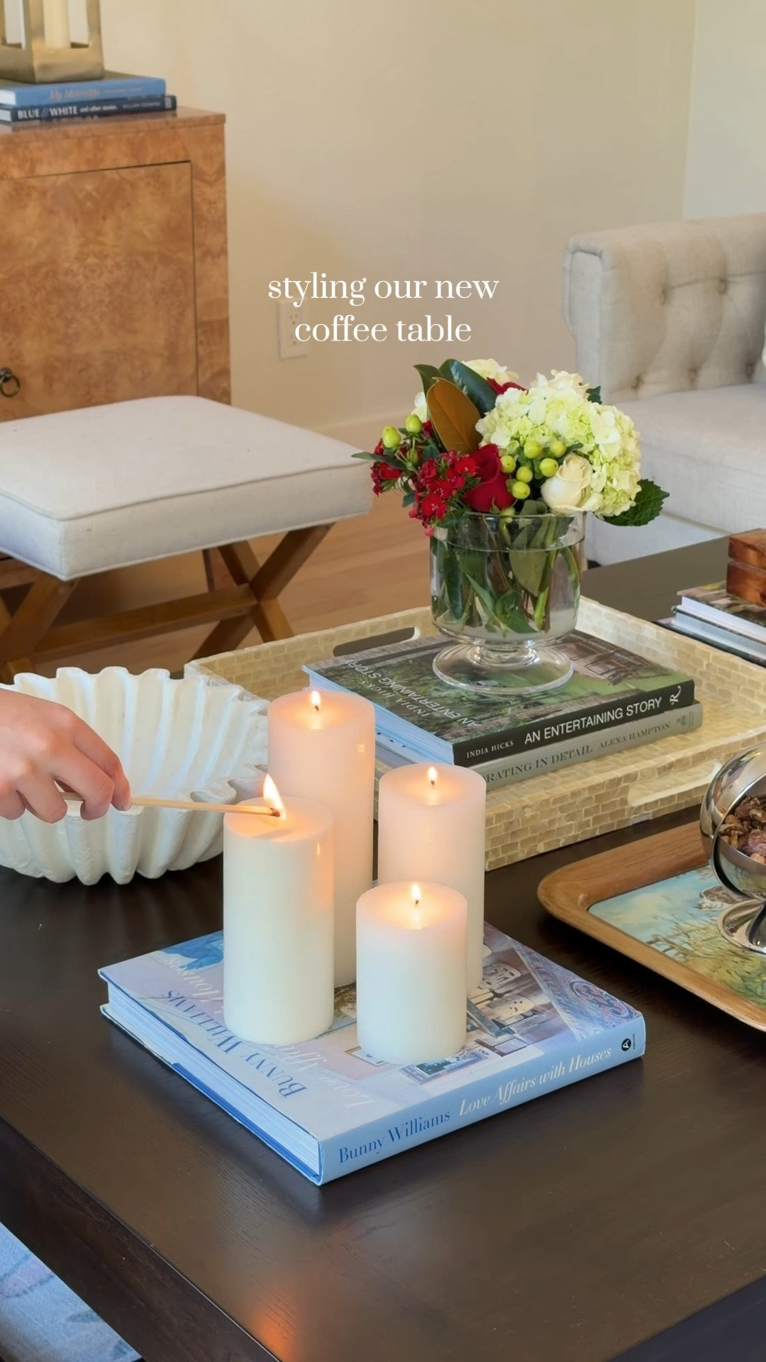 Styling our new coffee table! Linked everything I could 💗