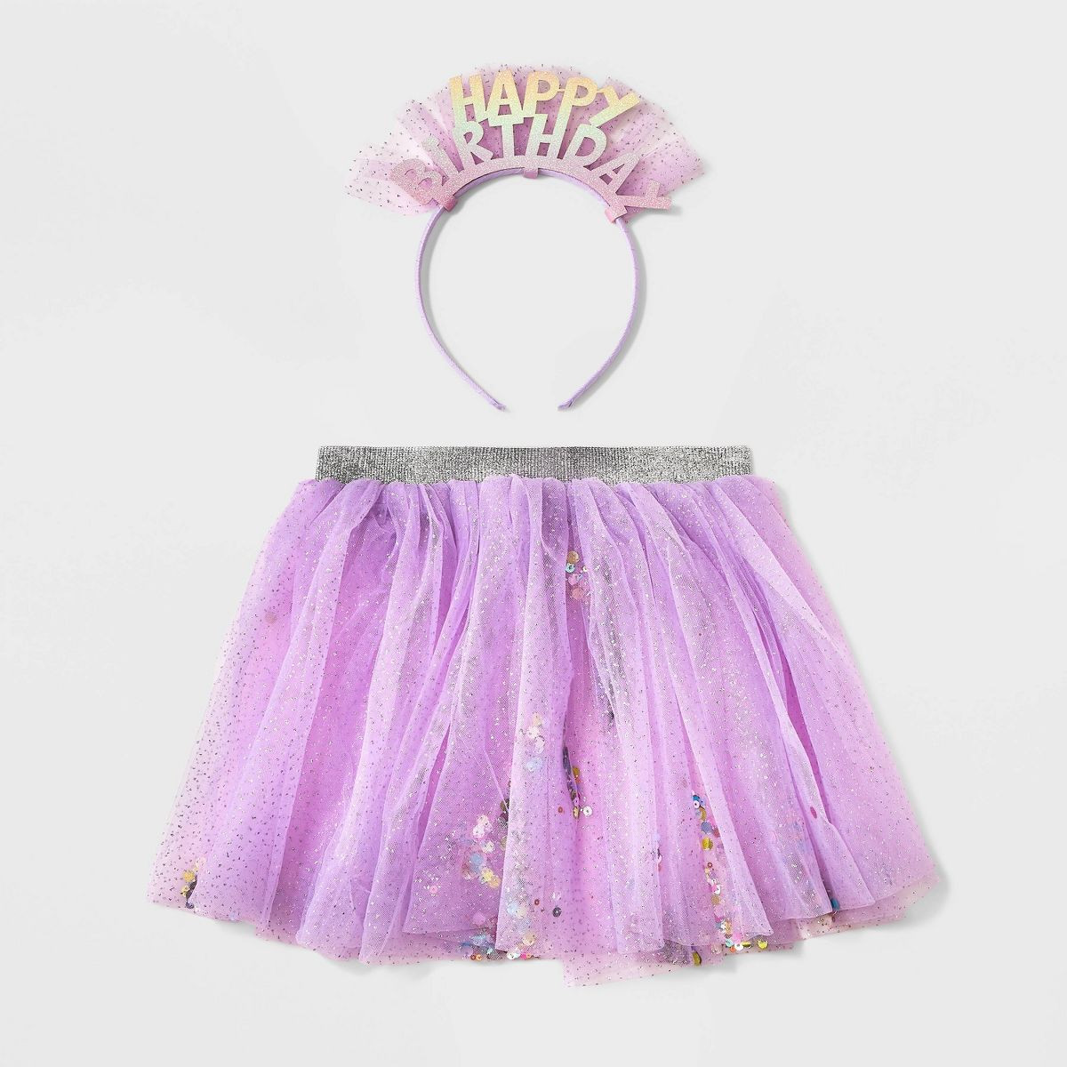 Toddler Girls' 2pc Happy Birthday Headband and Tutu Set - Cat & Jack™ Purple | Target