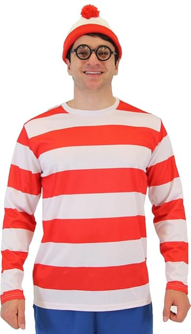 Where's Waldo Wally Deluxe Adult Costume Set | Amazon (US)