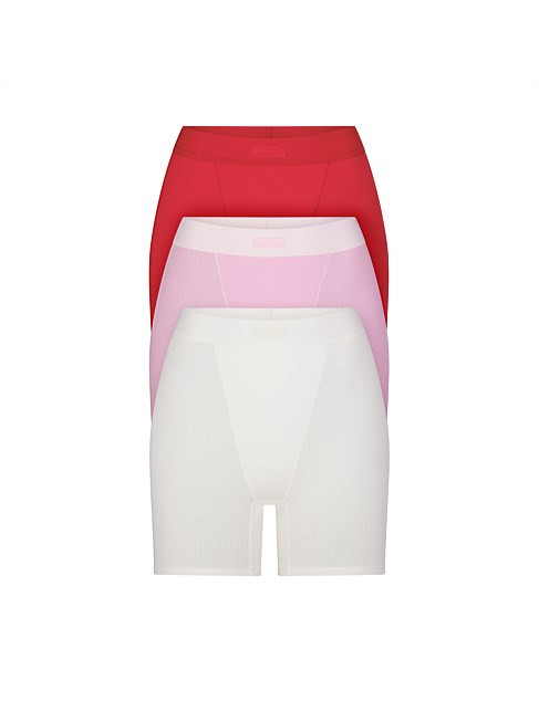 Skims Cotton Rib Boxer 3-pack | David Jones | David Jones (Australia & New Zealand)