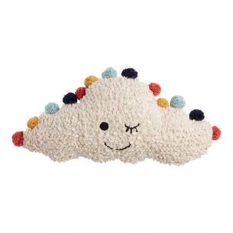 Oversized Ivory Cloud Pom Pom Throw Pillow | World Market