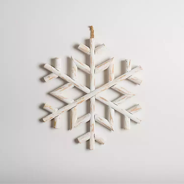 New! Whitewashed Wooden Snowflake, 16 in. | Kirkland's Home