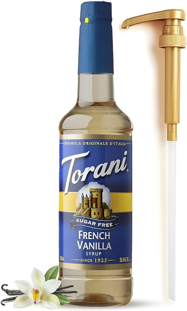 Sugar Free Syrup French Vanilla Flavored Syrup 25.4 Ounces Coffee Toppings with Fresh Finest Pump | Amazon (US)