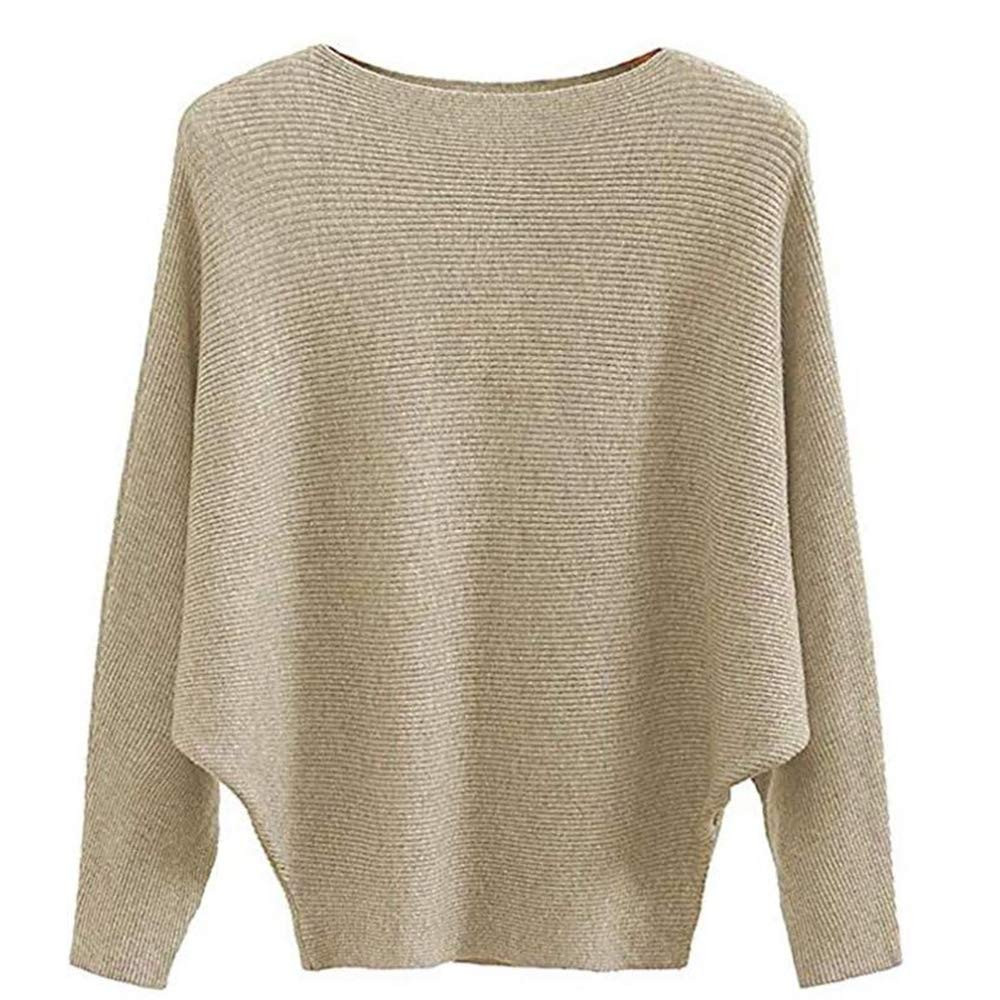 EDSTAR Women Dolman Batwing Sleeves Knitted Sweaters Winter Boat Neck Pullovers Tops | Amazon (US)
