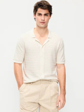 Short-Sleeve Sweater Shirt | Old Navy (US)