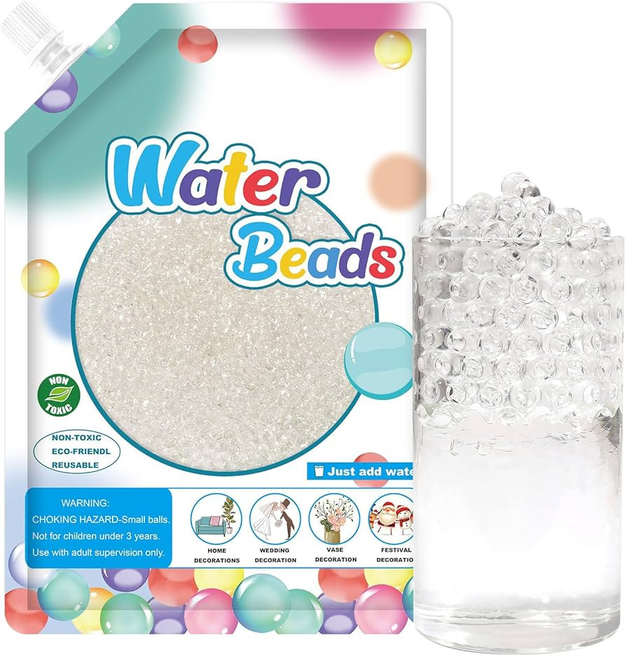 140,000 Clear Water Beads, Transparent Water Gel Beads for Vase Filler, Christmas Decoration, Wed... | Amazon (US)