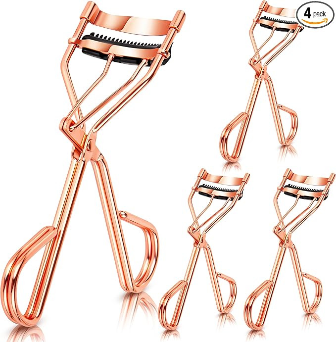 4Pcs Eyelash Curlers with Comb, Rose Gold Beauty Eyelashes Curlers with Built in Comb, Lash Curle... | Amazon (US)