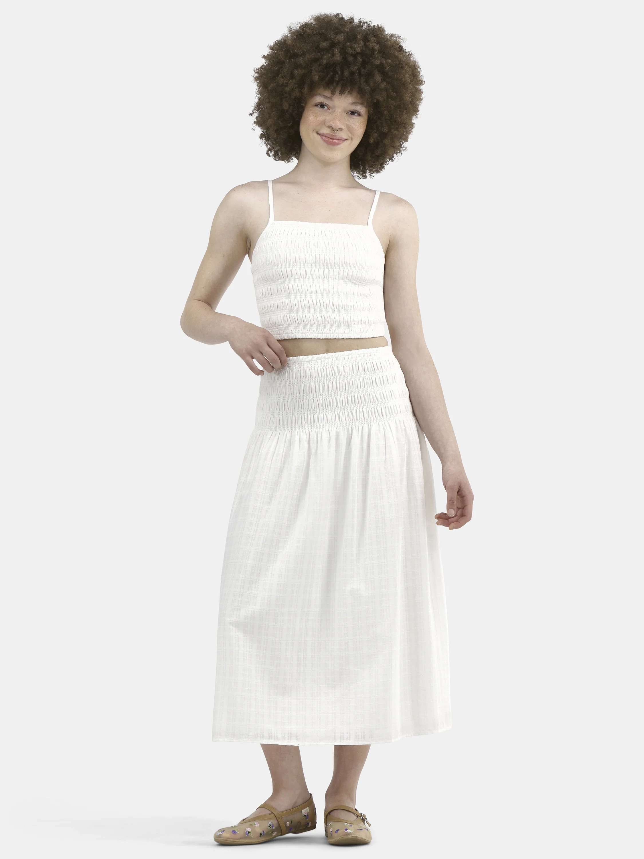 No Boundaries Smocked Cami Top and Maxi Skirt Set, 2-Piece, Women's | Walmart (US)