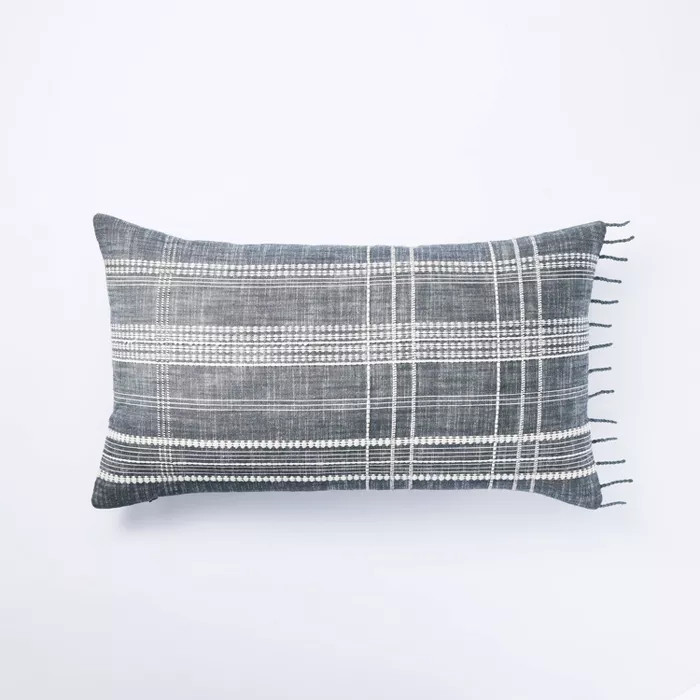 Woven Plaid Pillow Gray - Threshold™ designed with Studio McGee | Target