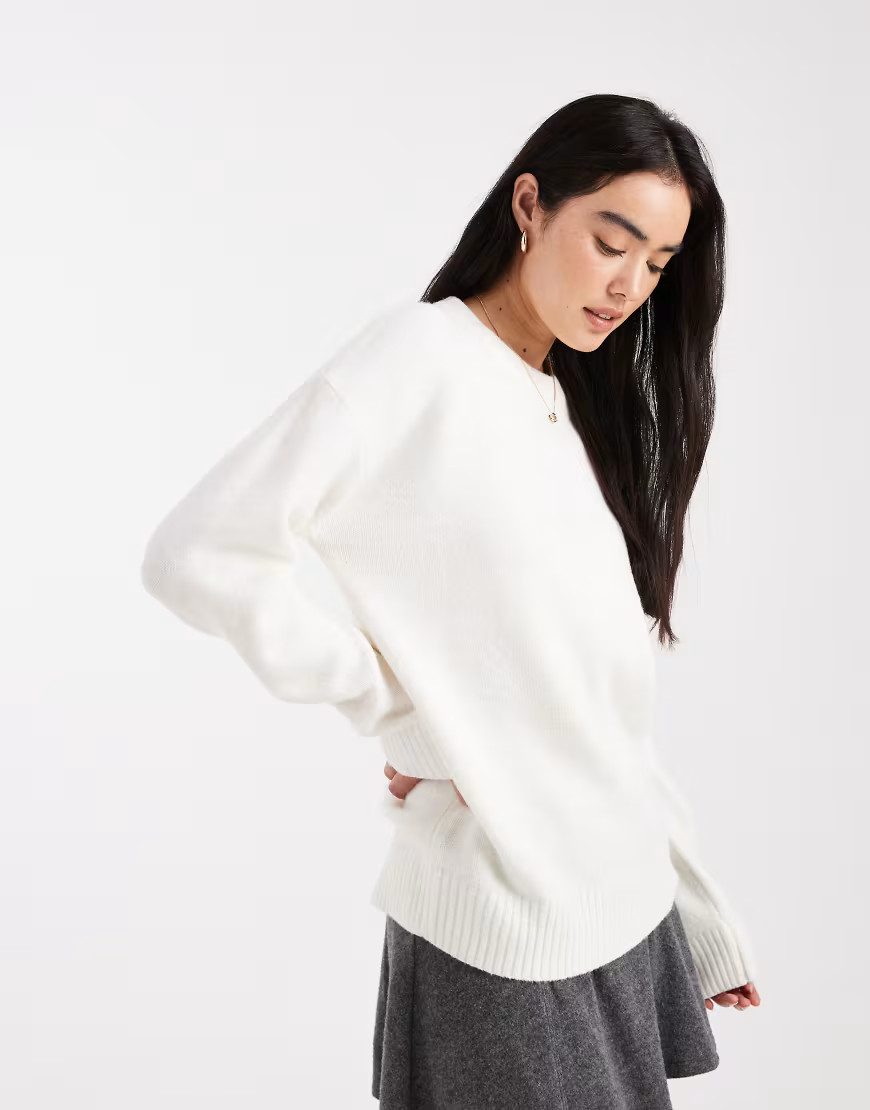 Cotton On luxe crew sweater in porcelain-White | ASOS (Global)