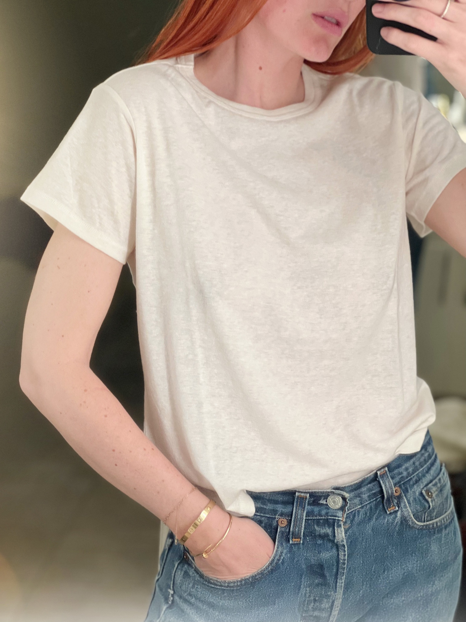 The greatest $12 tee! 
I bought an Isabel Marant tee years ago and have not been able to find another like it. This shirt is not Heather es but it does have a texture and weave to it that you can see in the picture. I have not found anything like it - especially for $12! And I ordered it this afternoon and got it tonight on my door! 🏆 Ordering more in more colors as we speak. 

#LTKunder50 #LTKU #LTKCyberweek