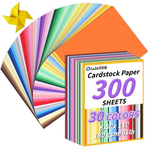 Oleitodh Colored Cardstock Bulk 300 sheets, 8.5” x 11” Cardstock Paper 30 Assorted Colors Construction Paper,180 GSM Card Stock Scrapbooking Supplies for Diy Crafts Cricut Card Making | Amazon (US)