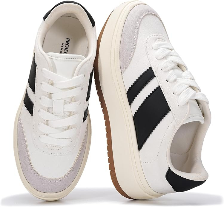 Project Cloud Platform Girls Sneakers - Lightweight Memory Foam Insole Lace-up Kids Shoes with Tr... | Amazon (US)