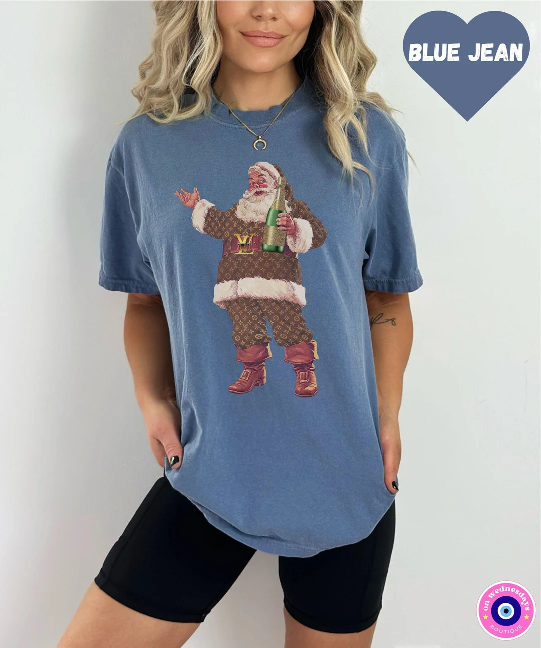 Cute Christmas Shirt With Santa Santa Shirt Women's - Etsy | Etsy (US)