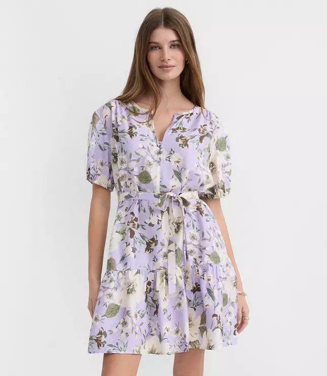 Floral Flounce Mini Pocket Dress | LOFT