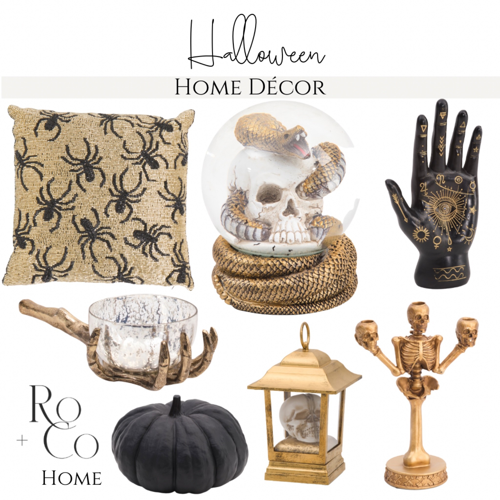 Gold Halloween Decorations 

Halloween | Halloween Home Décor| Home Decorating | Inspiration | Spooky | Skeleton | Bat | Witch | Black | Gold | Orange | Fall | Halloween Party | Halloween Wedding | Pottery Barn | TJ Maxx | HomeGoods | Amazon | Grandin Road