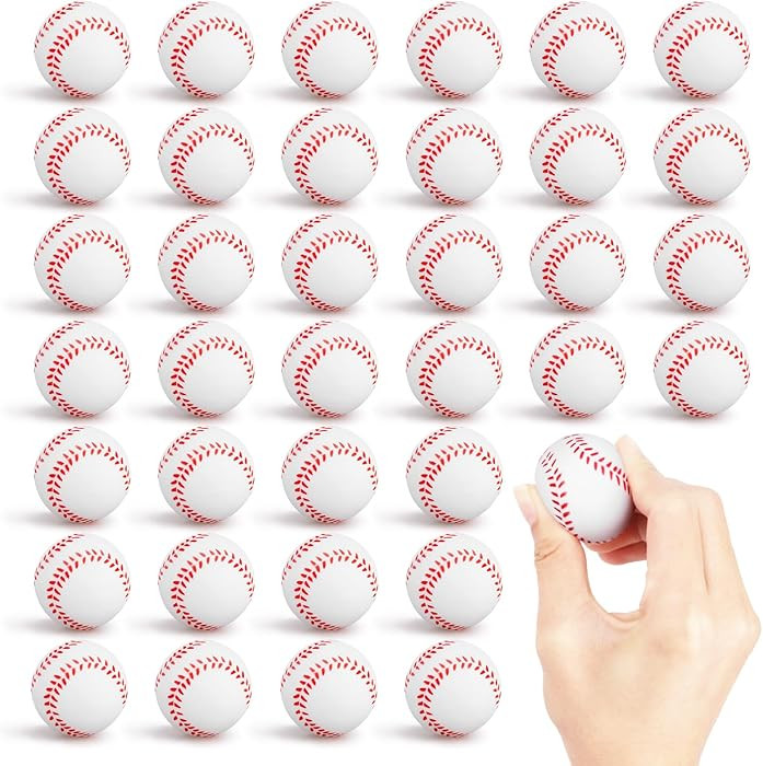 Hooqict Baseball Stress Ball 25 Pack Mini Baseballs Small Foam Sports Ball Stress Relief Squeeze ... | Amazon (US)