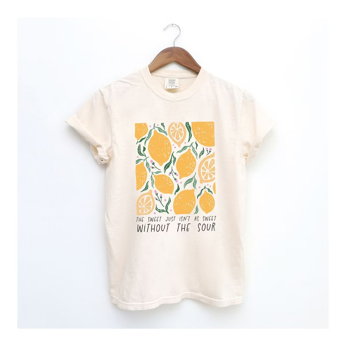 Simply Sage Market Women's Boho Lemon Sweet With Sour Short Sleeve Garment Dyed Tee | Target