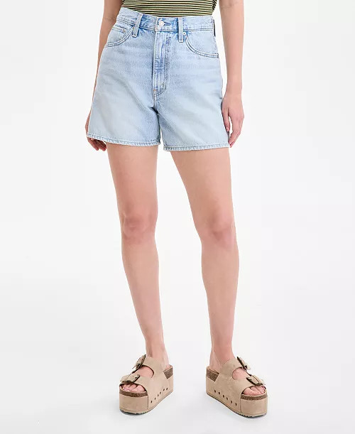 Women's Cotton Cinch-Waist Denim Shorts | Macy's